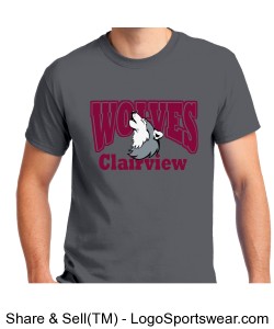 Adult Gray Clairview Wolves Shirt Design Zoom