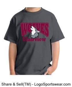 Youth Gray Clairview Wolves Shirt Design Zoom