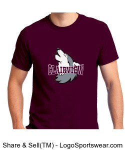 Adult Maroon Clairview Mascot Shirt Design Zoom