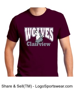 Adult Maroon Clairview Wolves Shirt Design Zoom